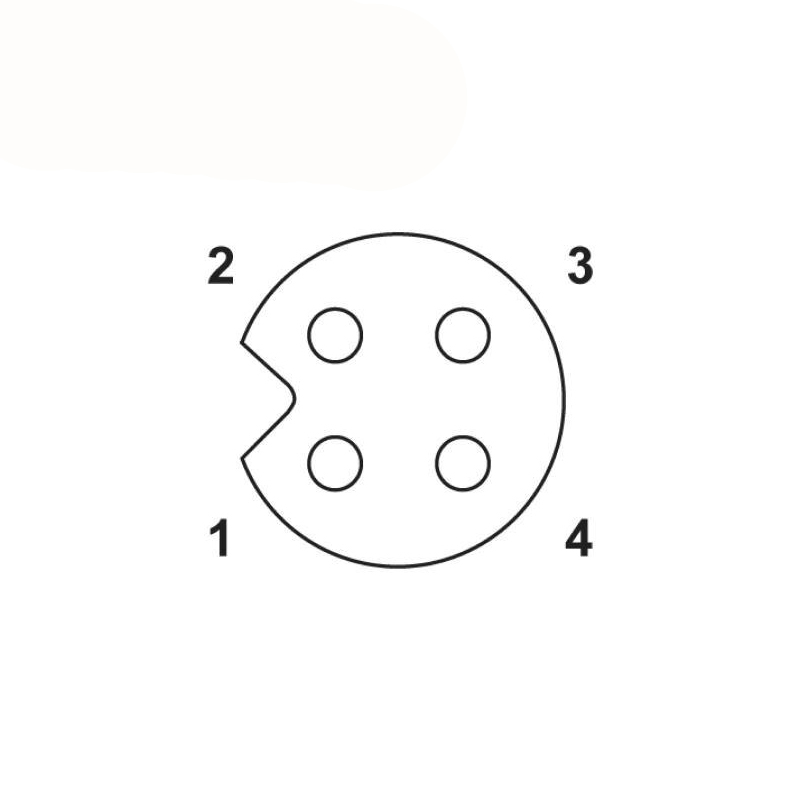 M5 4pins A code female moldable connector,brass with nickel plated screw